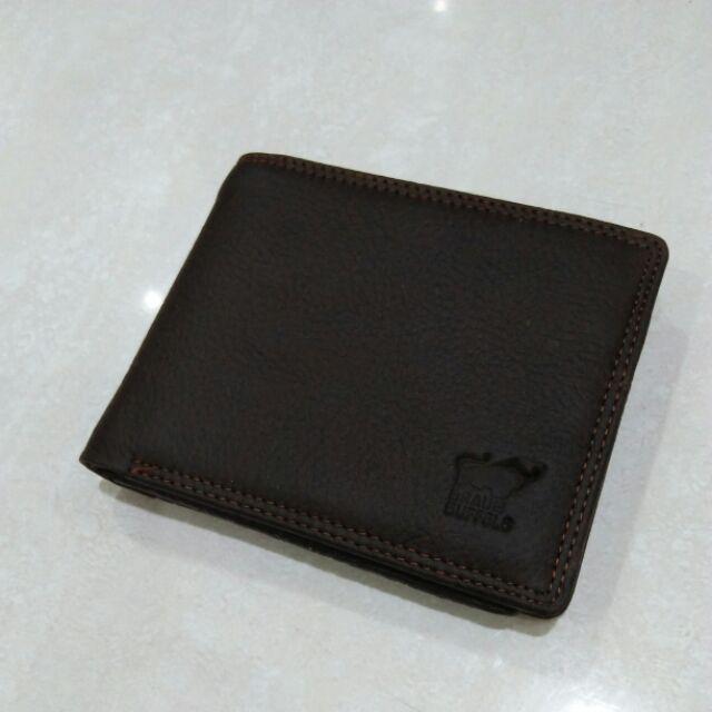Dompet cowok braunbuffel lipat kulit asli pendek-Bb coffee