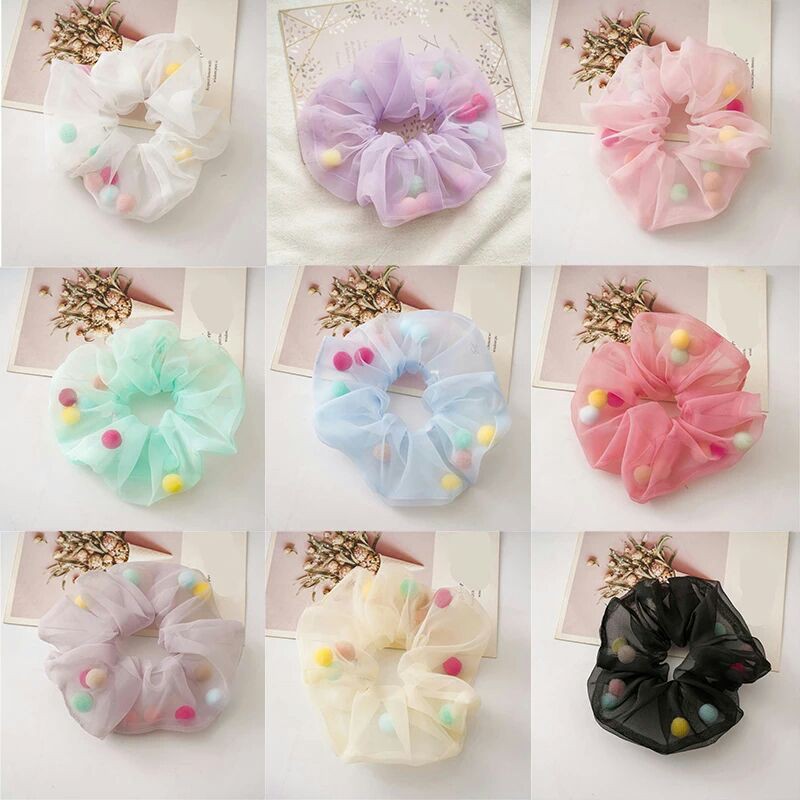 

Scrunchies Pom-Pom Organdi 5 cm