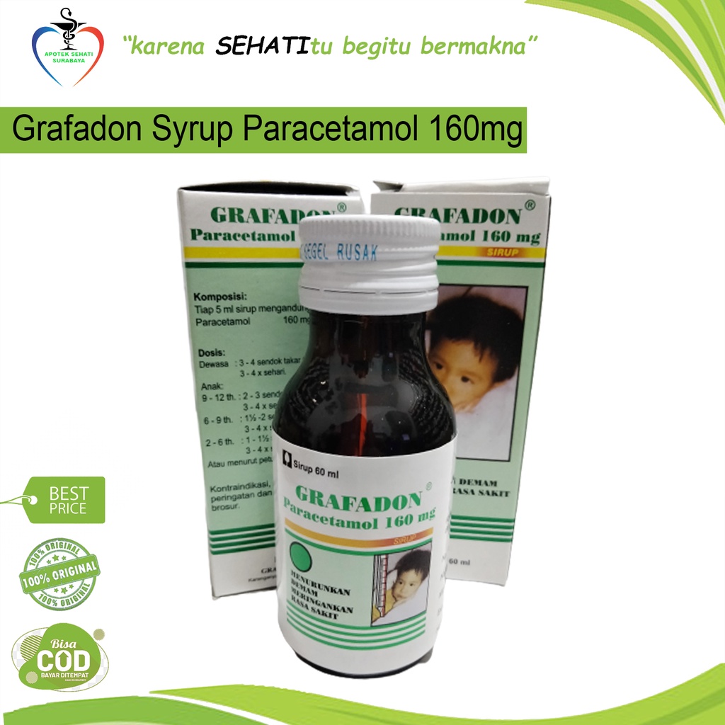 Grafadon Sirup 60ml Obat Penurun Demam Panas Anak Paracetamol