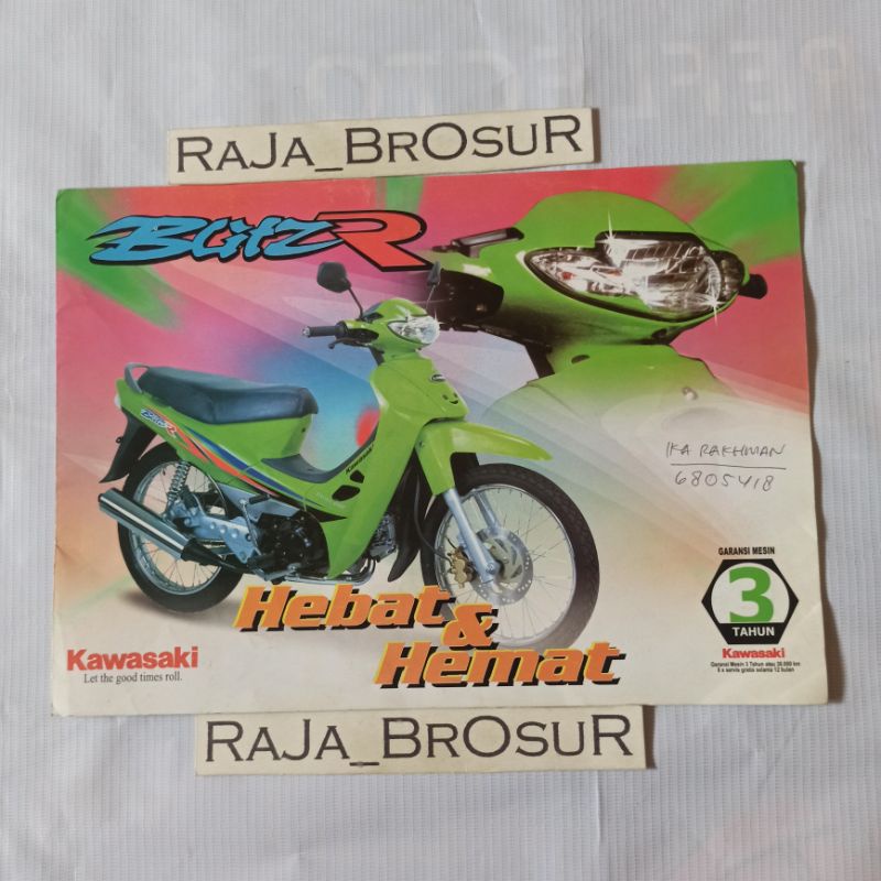 Poster brosur katalog leaflet jadul lawas Kawasaki Blitz/Kawasaki Blitz R 2003