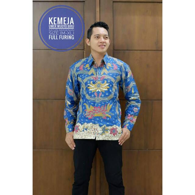 Uwer Wijoyo Biru.kemeja batik modern.