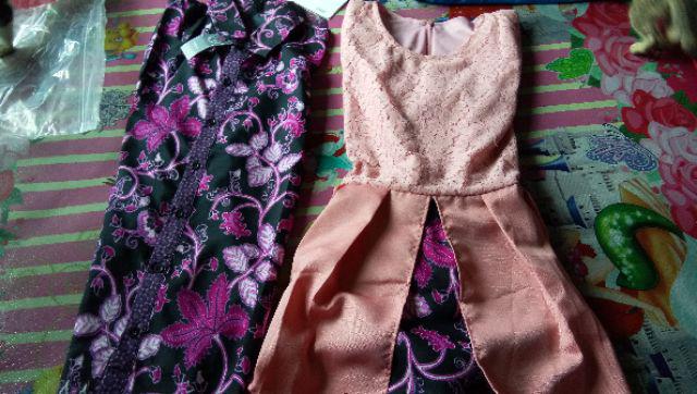 Set Cp Sarwendah Faridah Couple Devita Gamis Brukat Batik 8 Warna