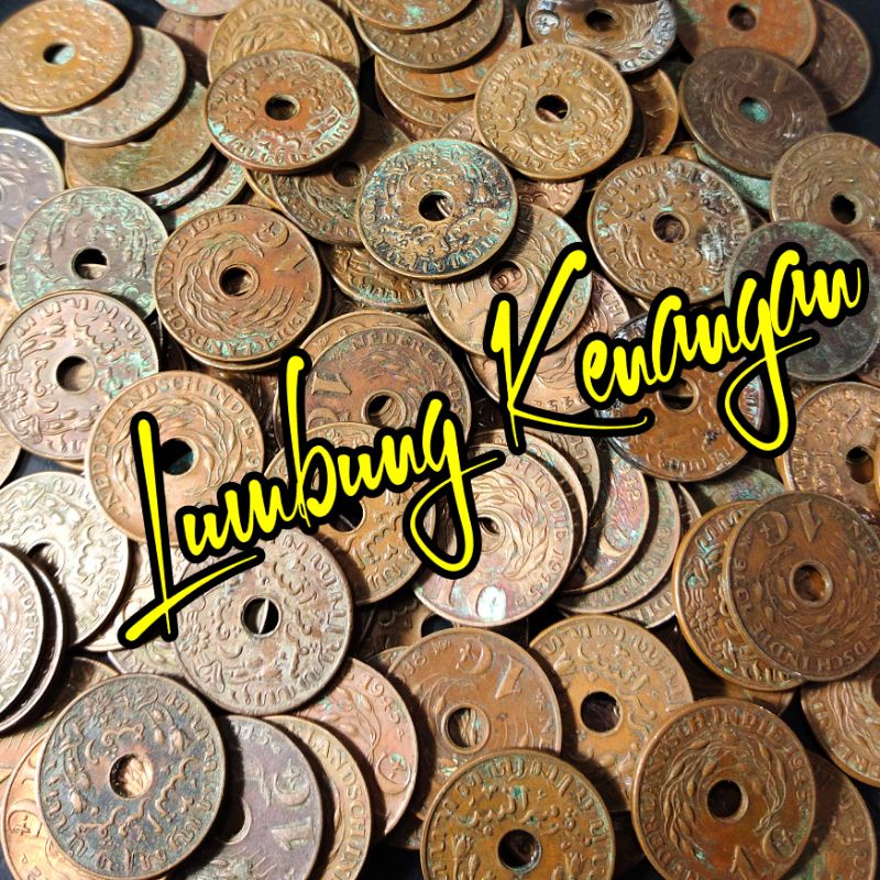 uang kuno 1 sen bolong, koin 1 cent nederland indie