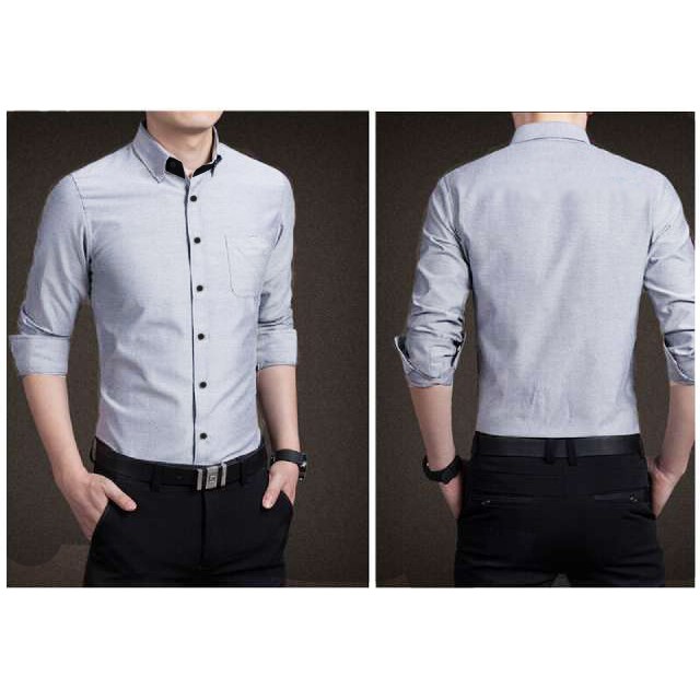Hem Kemeja Pria Dewasa Lengan Panjang Jean Marcel Size L DM321 [Jones Abu Ot] Katun Stretch