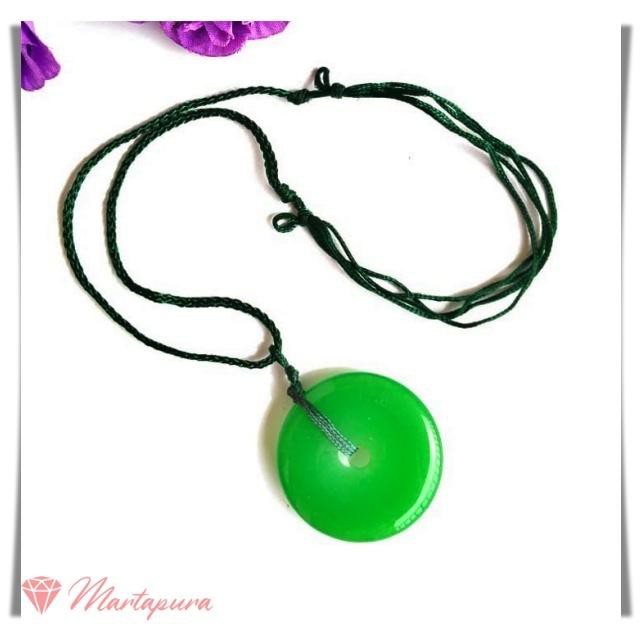 KTL0039 Kalung Tali Bandul Batu Giok