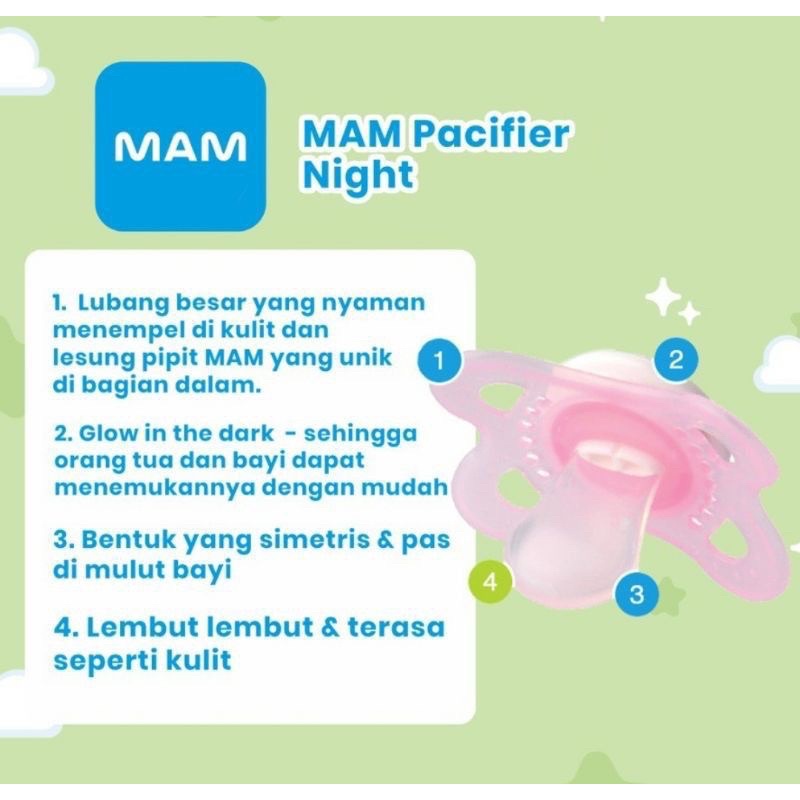 MAM Pacifier Air &amp; Night 0m+ / 6m+ Kompeng Bayi MAM