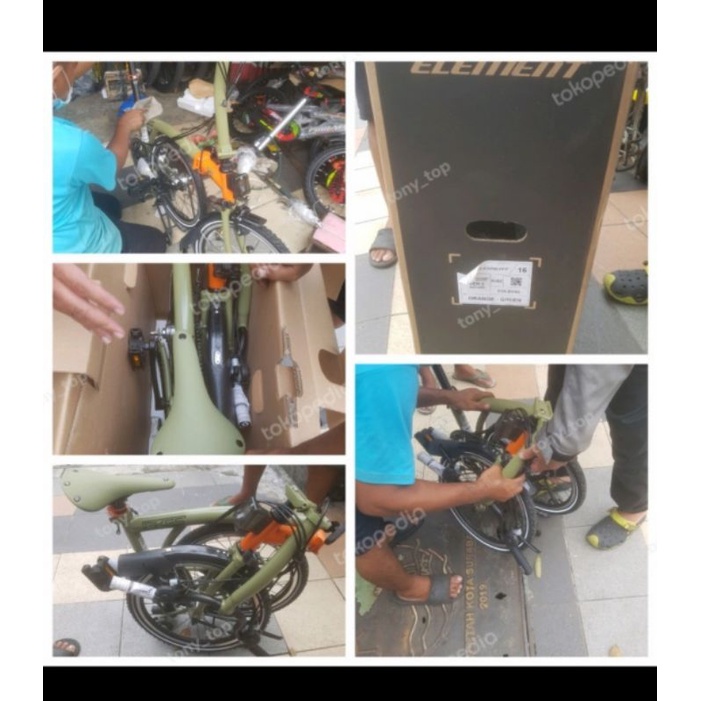 Sepeda Lipat 16 Trifold Element Pikes Gen 2 Nature Green Orange