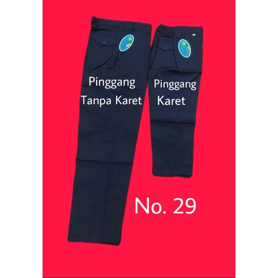 Celana Panjang Karet BIRU SD (No. 27-38) SMP (No. 40-48) Merek SERAGAM (Baca Deskripsi)