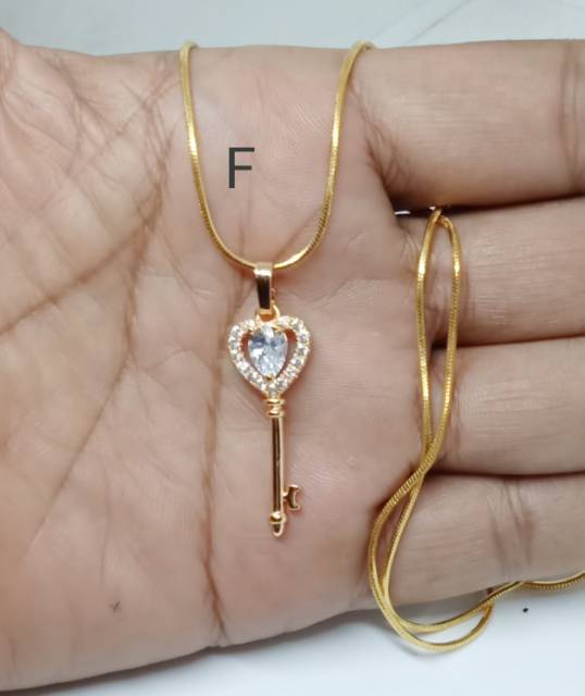 AC7  kalung xuping wanita lapis emas model belut 45 cm