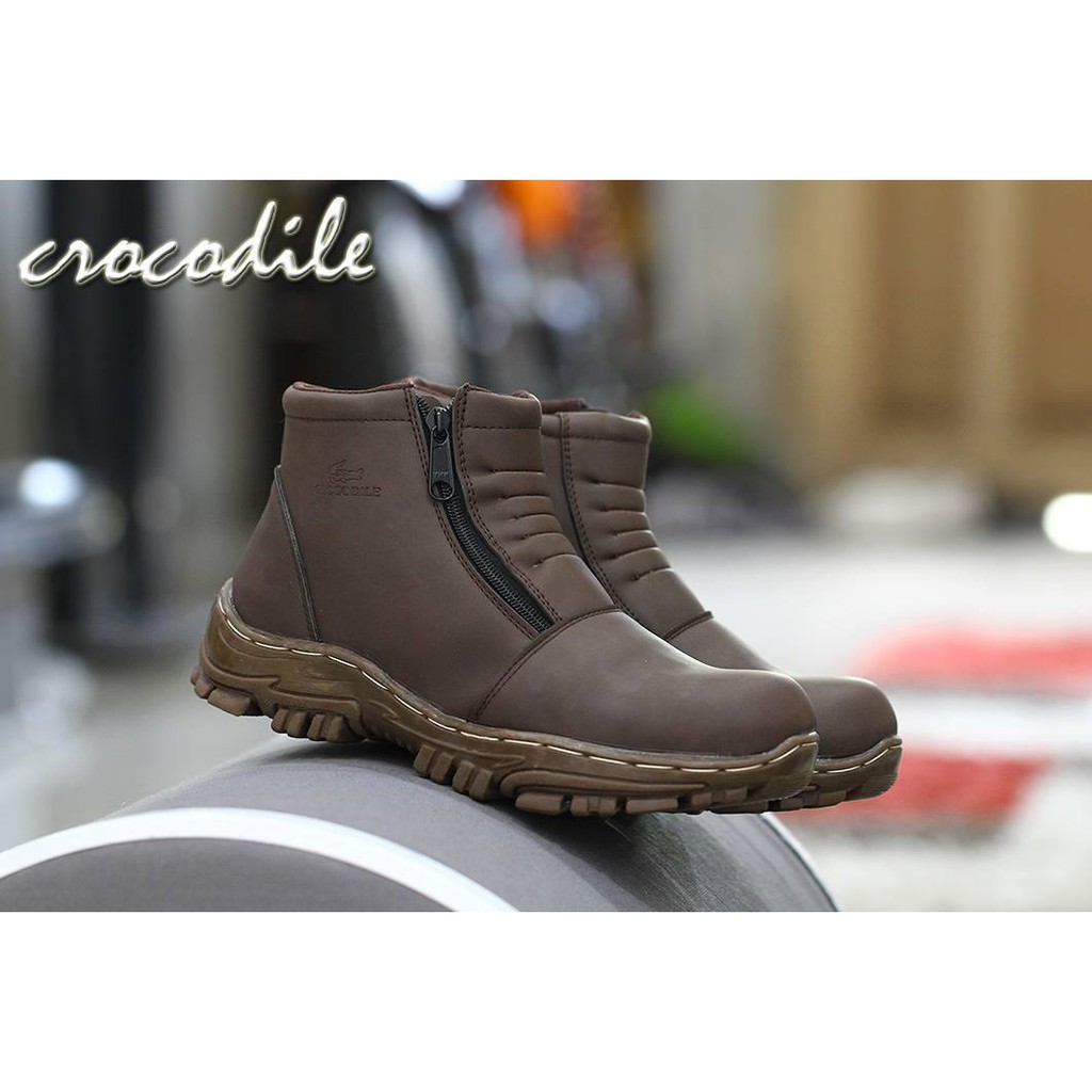 BIG SALE !! Sepatu Boots Gunung Work &amp; Safety Tracking Zipper Crocodile Struts Termurah