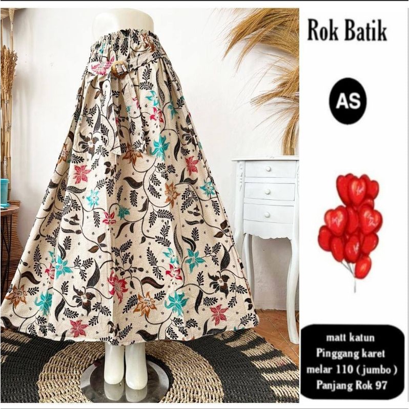 Rok Katun Motif Batik Wanita Remaja Dewasa Panjang Jumbo Fashion Muslim Kekinian Terbaru Pekalongan-13