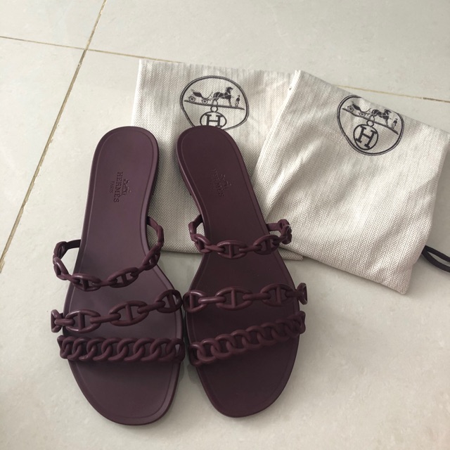 Hermes jelly sandal bordeaux 38