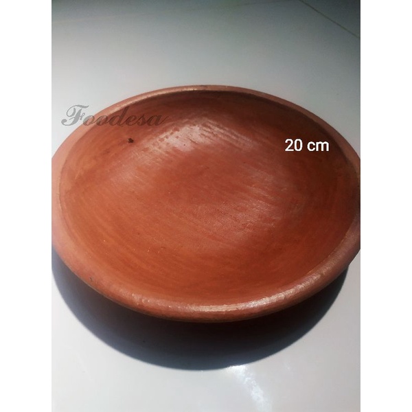 Piring tanah liat gerabah cobek tanah