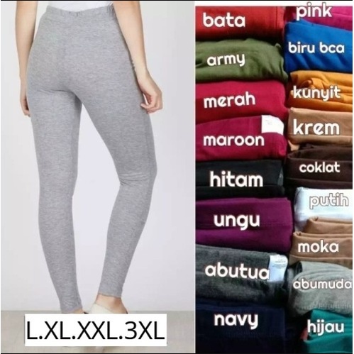 LEGGING PANJANG WANITA BAHAN KAOS RAYON ALLSIZE BISA COD