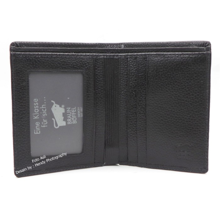 Dompet Pria Kulit Asli - Dompet Import - Braun buffel Berdiri Black