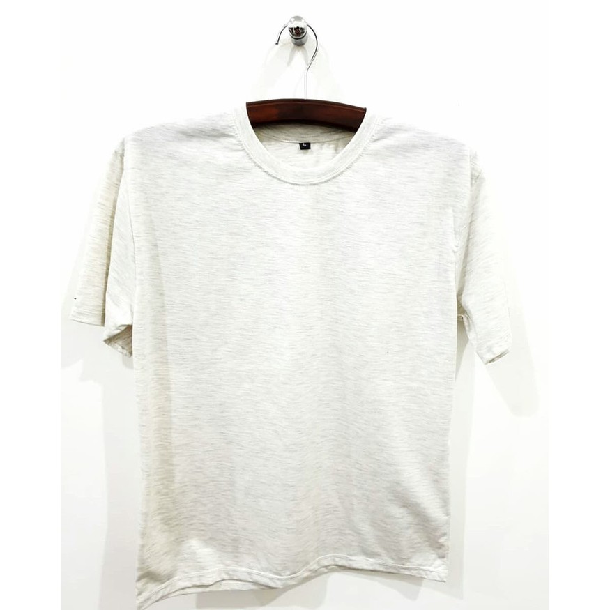 Jual Kaos polos misty|UNISEX|Twotone|Cotton CVC 30s ASLI- White misty - Putih, S Berkualitas