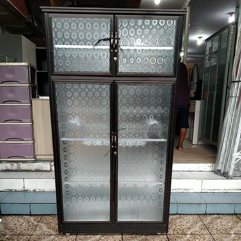 Rak Piring kaca, Rak Dapur Jumbo Aluminium/Almini RODA