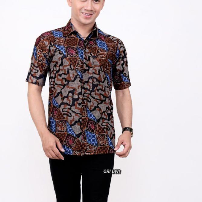 ♨ Batik Bapak dan anak Cowok Motif Dimensi Sogan Terbaru - Baju batik ayah anak ☈