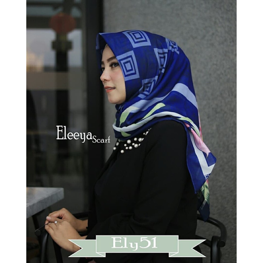 HIJAB SEGIEMPAT MOTIF ELY 51 ||  Eleeya Scarf