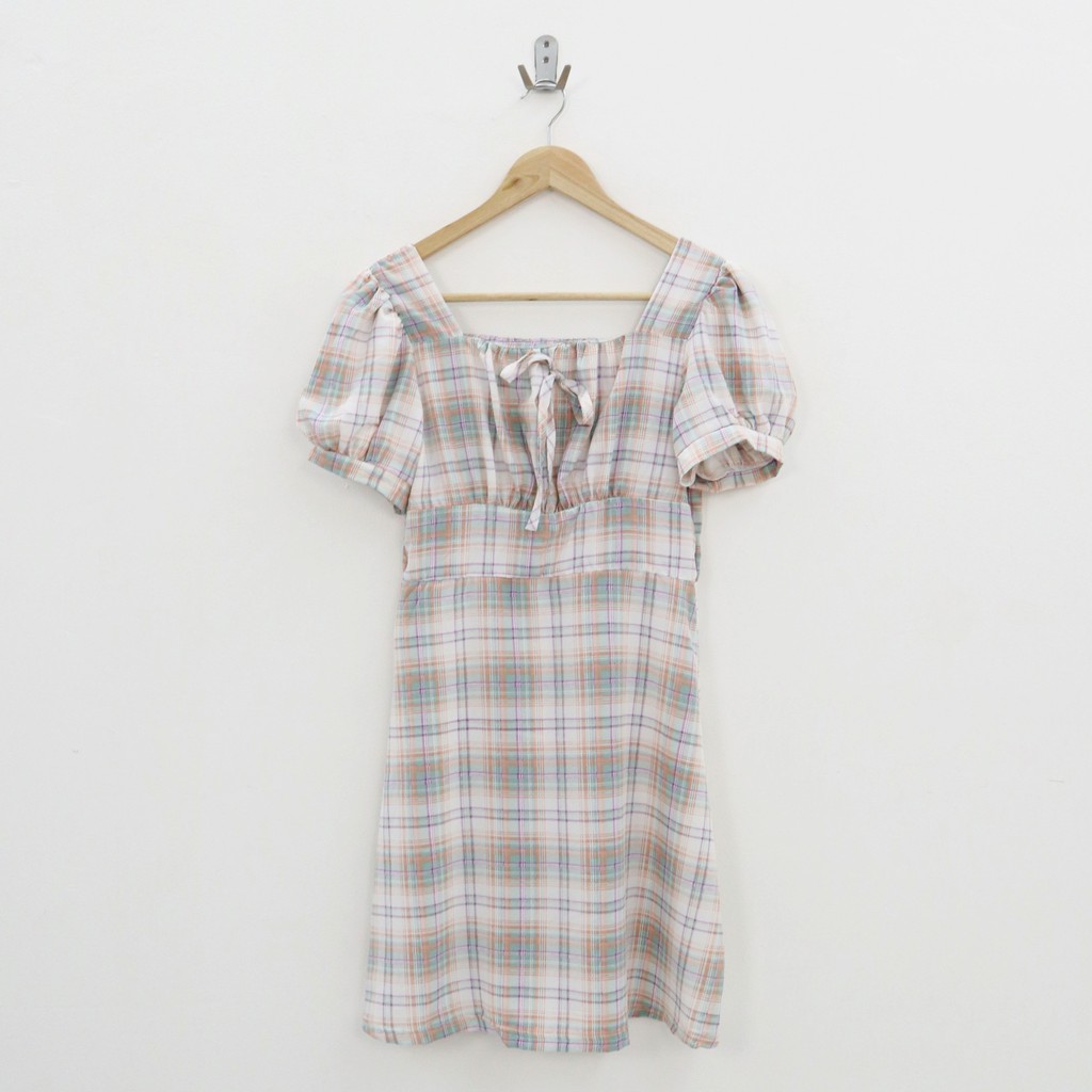 Septia plaid dress -Thejanclothes