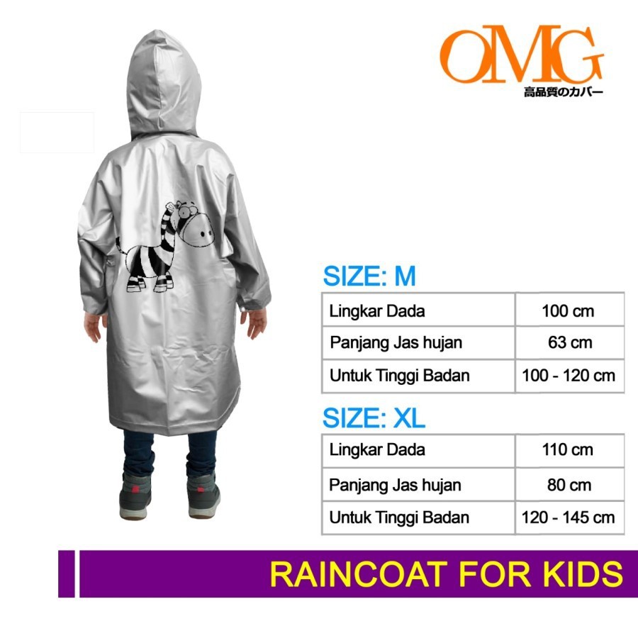 Jas Hujan Anak anak perempuan Laki Poncho Ponco raincoat kids OMG