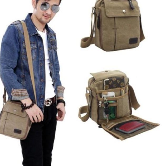 ♥MALL♥ TAS SELEMPANG PRIA KANVAS B530