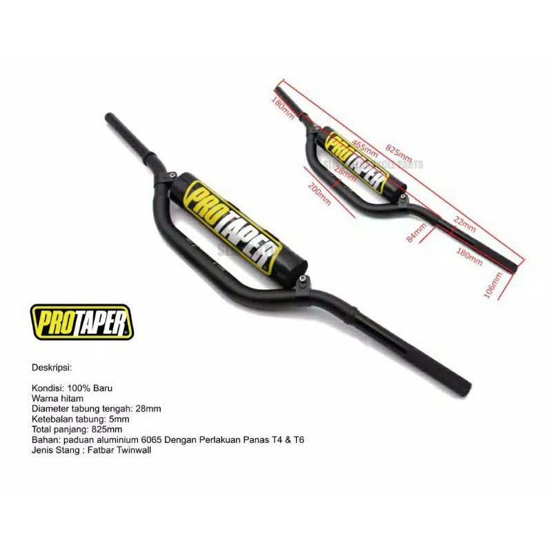 Stang fatbar tipe high/stang protaper tipe high/ stang motor touring protaper stang contour universal semua motor