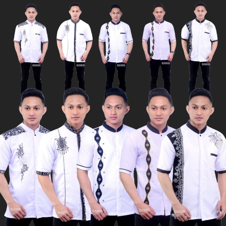 Baju koko dewasa lengan pendek terbaru koko bordir pria koko batik murah koko laki laki muslim koko 