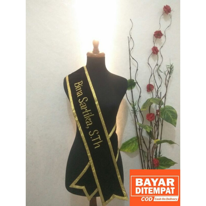 COD Selempang Wisuda Bordir Nama / Selendang Wisuda Bordir - Slempang Wisuda Paling Murah