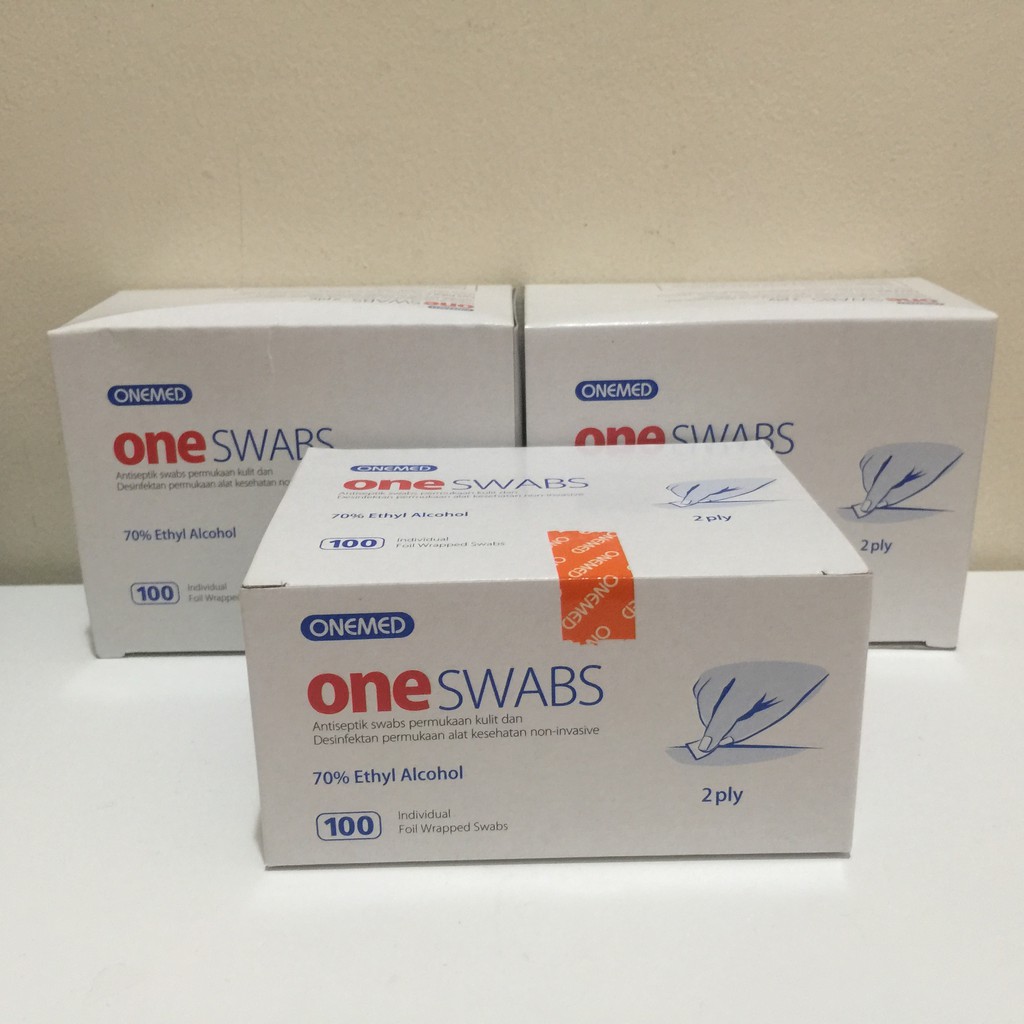 OneMed Alkohol Swab / One Swab / Kapas Alkohol ( 1 box isi 100 pcs ) promo