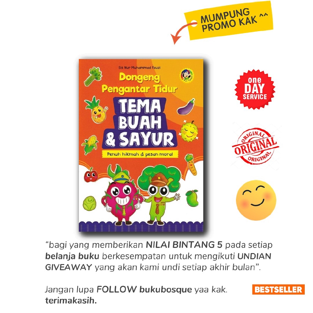 BUKU ANAK - TEMA BUAH & SAYUR : DONGENG PENGANTAR TIDUR - C KLIK MEDIA