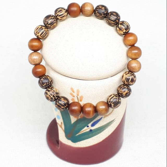 Gelang Kombinasi Kayu Stigi Liwung Macan Lawu Asli