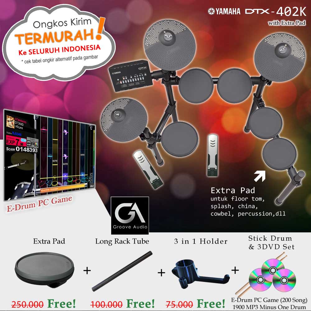 Jual Drum Elektrik Yamaha DTX402K with XtraPad/ DTX402 / DTX 402 / 402K