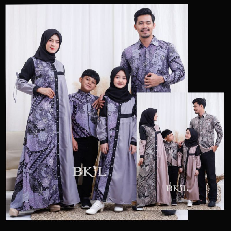 BAJU COUPLE KELUARGA TERBARU SET FAMILY SERAGAM LEBARAN 2022 SARIMBIT GAMIS KELUARGA AYAH IBU ANAK MOTIF BATIK KOMBINASI BAHAN ADEM MEWAH MODERN