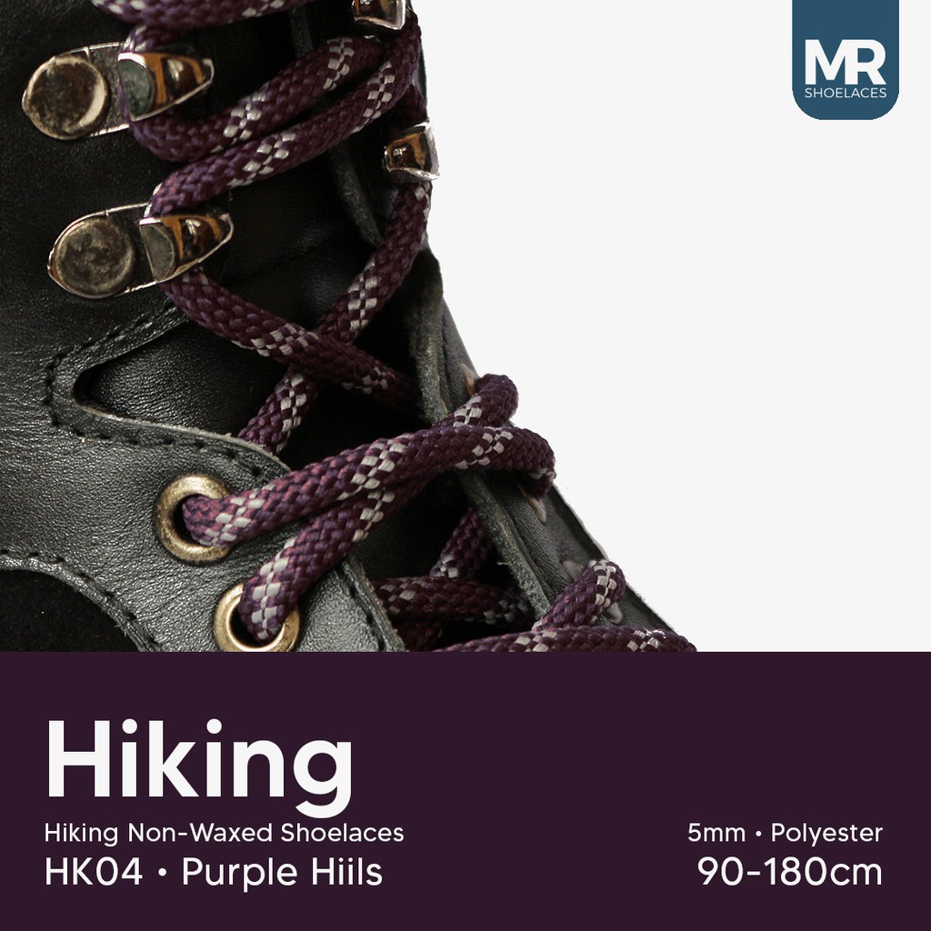 MR Shoelaces HK04 Purple Hills (Ungu) Tali Sepatu Hiking Motif 4-5mm 90cm 100cm 120cm 150cm 180cm