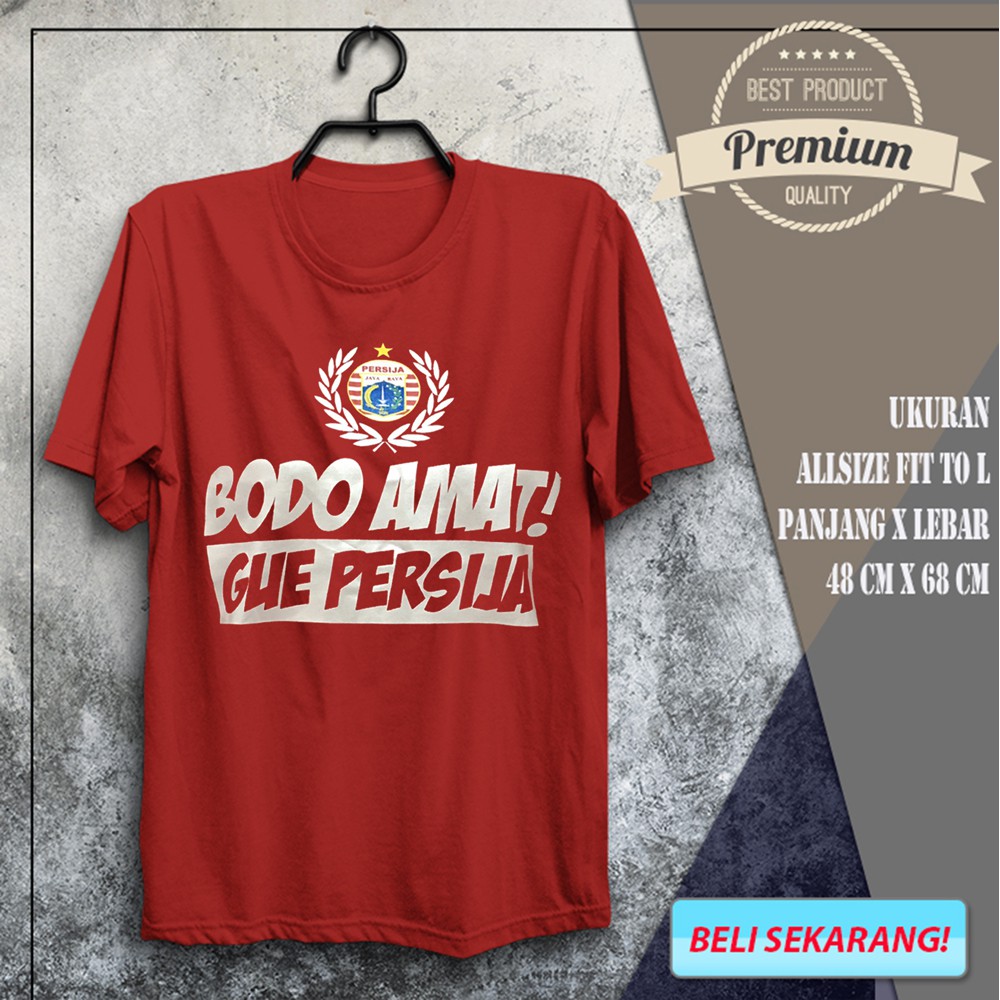 Kaos Gue Persija Jakarta Red The Jak Mania Combed Merah Baju Distro