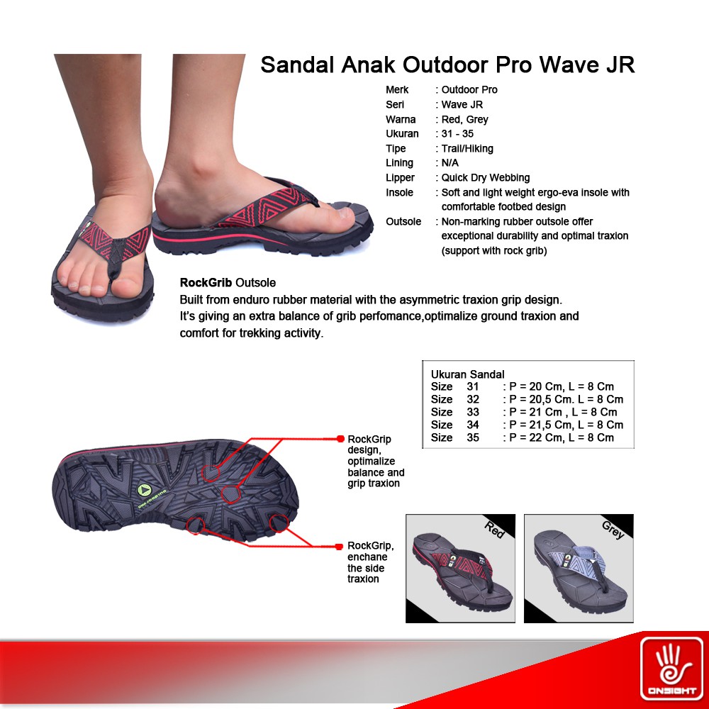 Sandal Anak Outdoor Pro, Sandal Gunung, Sandal Outdoor, Sandal Jepit