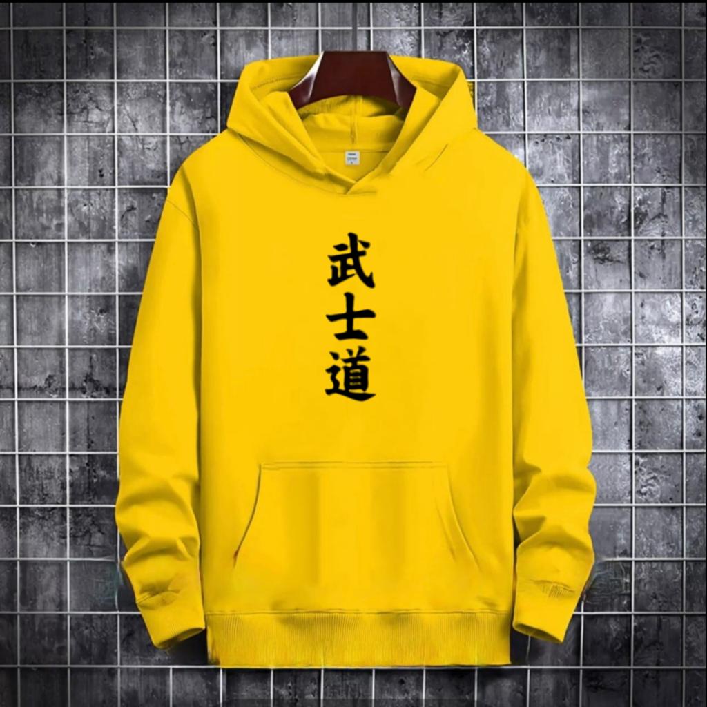 PAKAIAN PRIA / SWEATER HOODIE TULISAN JEPANG BUSHIDO / HOODIE MURAH TERLARIS / HOODIE PRIA DAN WANITA / UNISEX