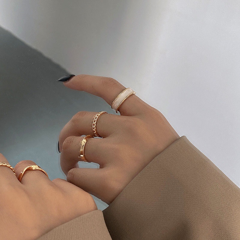 3pcs / Set Cincin Model Terbuka Adjustable Untuk Wanita