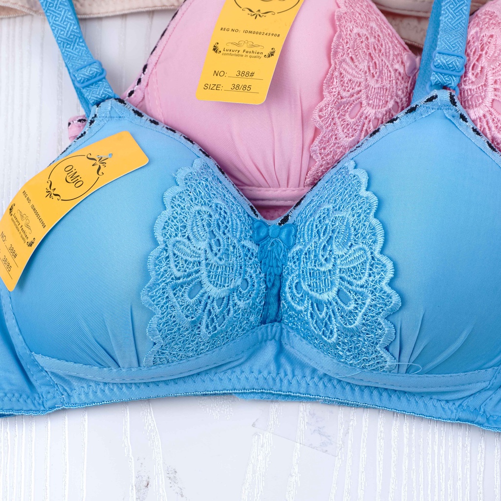 VS - BRA Wanita BH Motif Halus Premium / BH Wanita OIMIO Tanpa Kawat Busa Tebal Kualitas Premium Bordir Kupu AA932