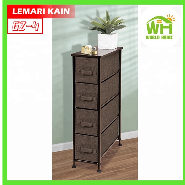 Lemari Selip 4 Laci  Minimalis Rak Lemari Penyimpanan Lemari Kain Linen Lemari Minimalis GZ-4 Worldhome66