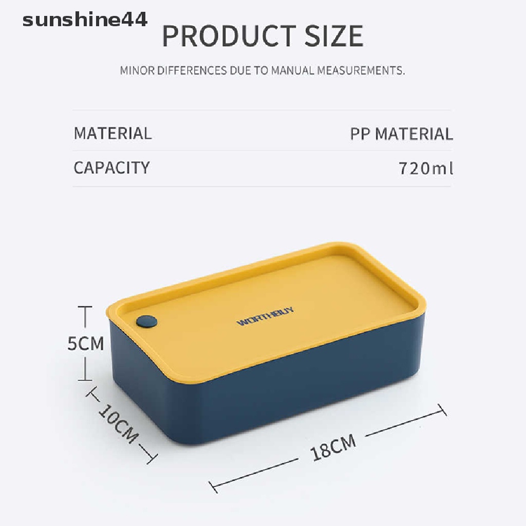 Sunshine Kotak Makan Bento Portable Bahan Plastik Untuk Anak Sekolah