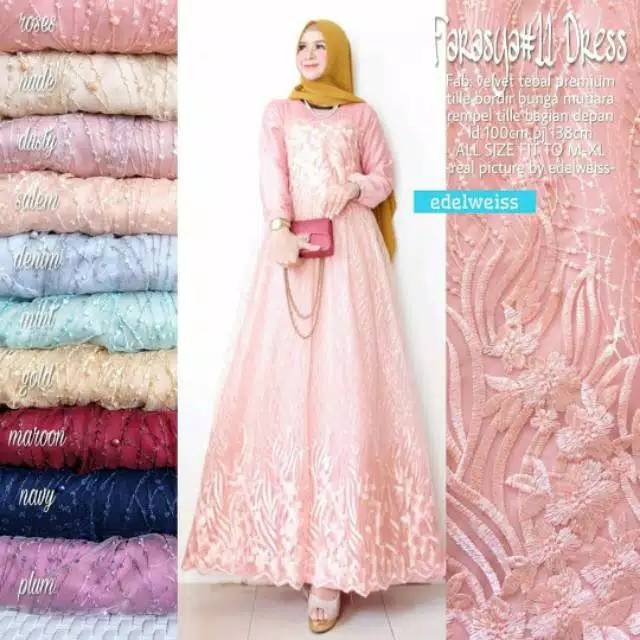 gamis brukat tile 3D