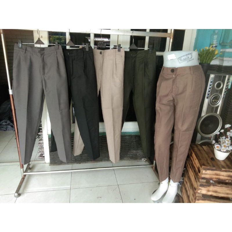 BAGGY PANTS PREMIUM AMERICAN DRILL CELANA PANJANG WANITA M,L,XL,XXL.