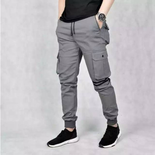 Celana Jogger Panjang Bahan Katun Model Tali Serut Aneka Warna untuk Pria