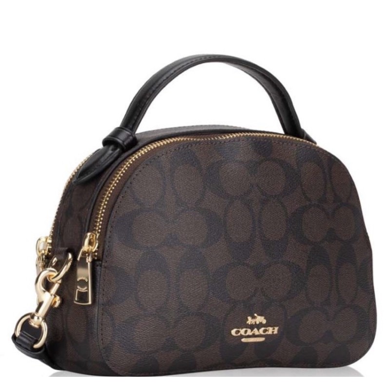 COACH  SERENA SATCHEL IN SIGNATURE CANVAS - MAHOGANY