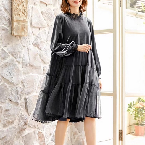 HOPYLOVY - Dress MIni Wanita Terbaru Kekinian Nancy Velvet Import