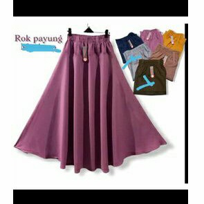 Rok Payung Katun/Rok payung polos