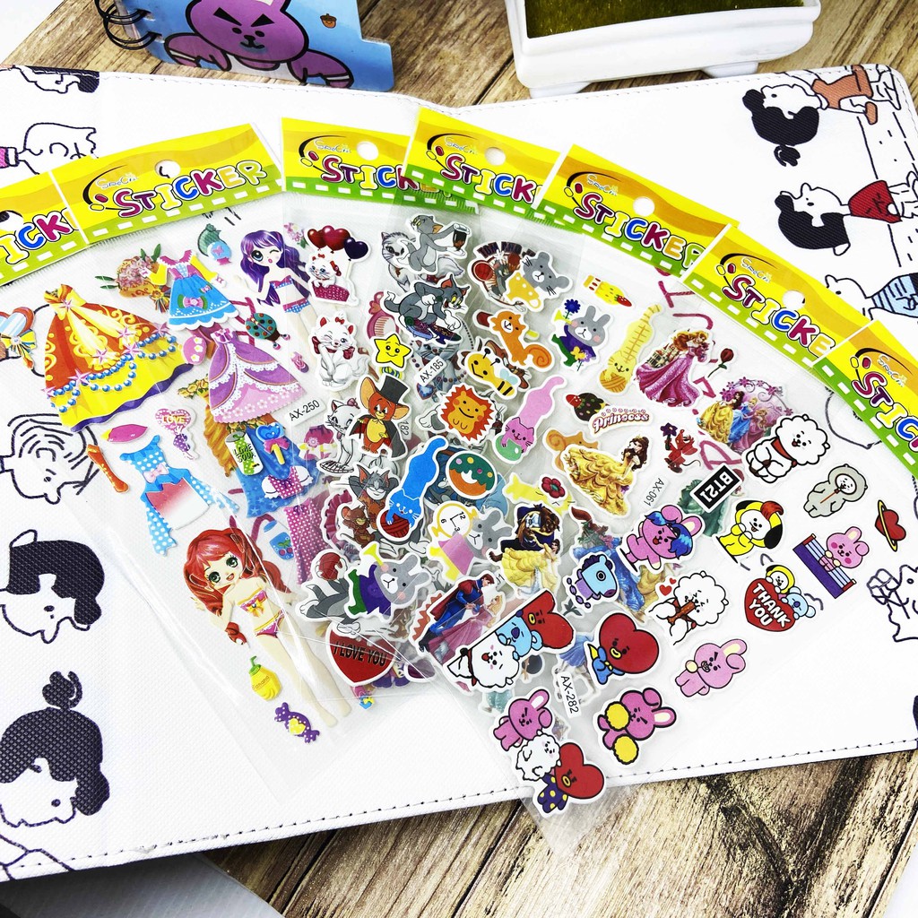 STIKER TUMBLR TIMBUL 3D BT21 KARTUN BAGTAN BTS KARAKTER / STIKER BTS / STIKER BUKU / STIKER DINDING