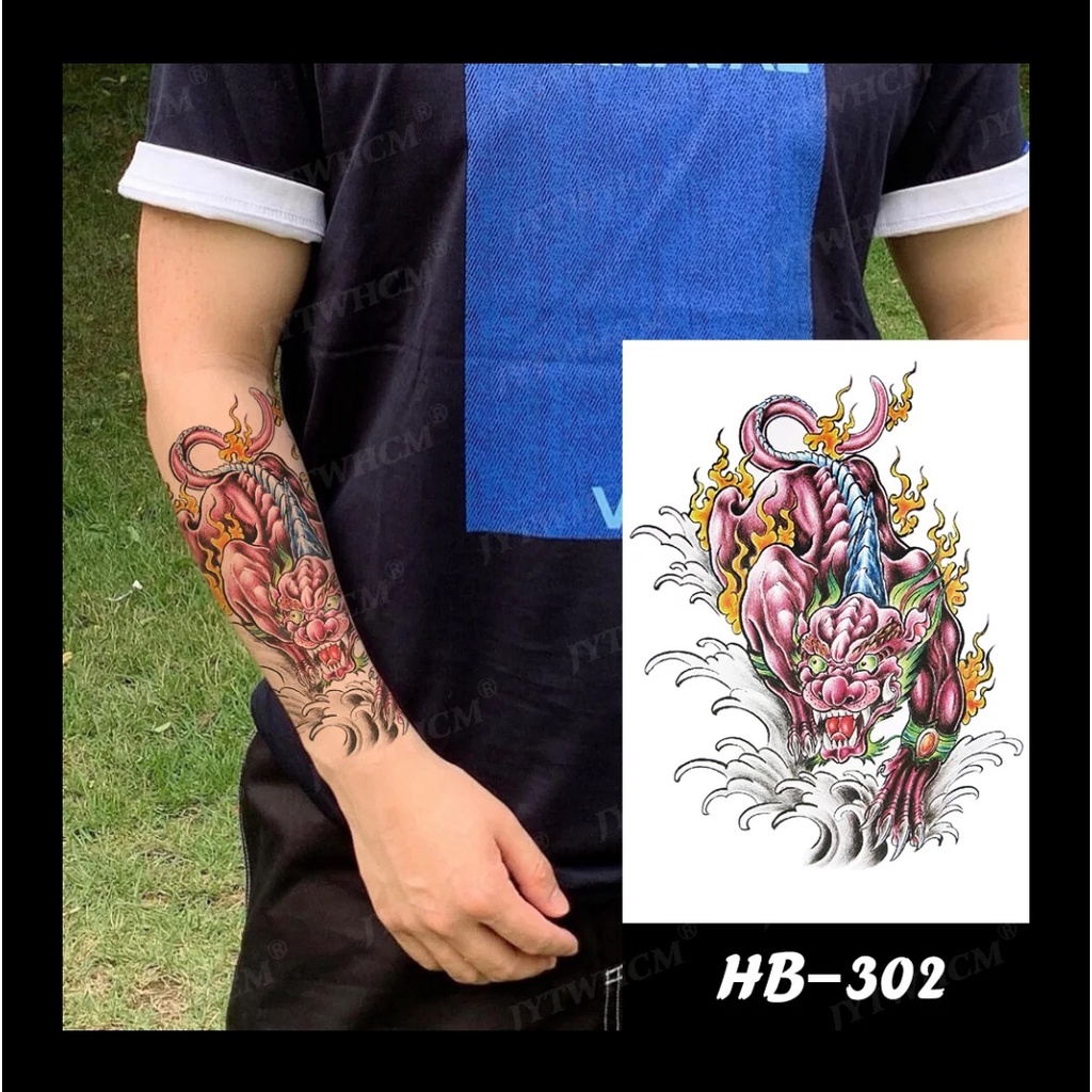 Stiker Tato Temporary Motif 3D Seri Naga HB302- Tato Temporer